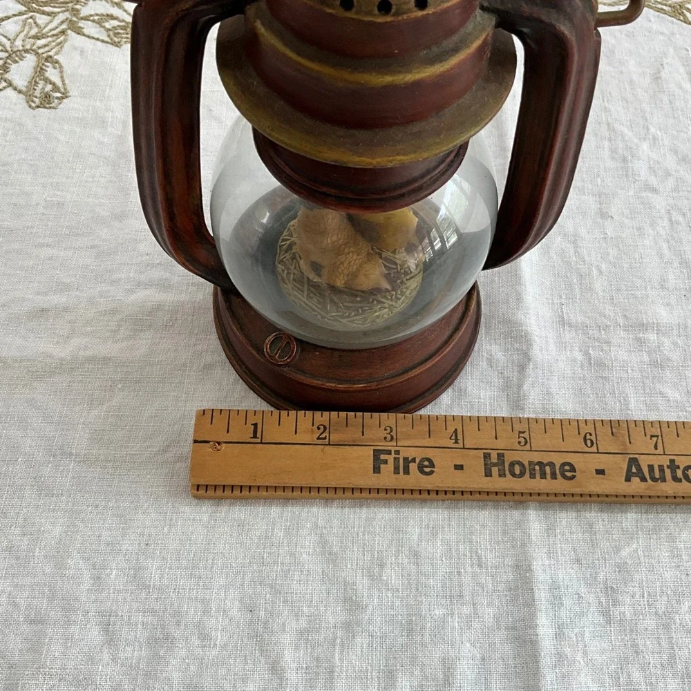 Rustic Farmhouse Rooster Hen‎ Decorative Lantern Glass Globe Figurine BA1089